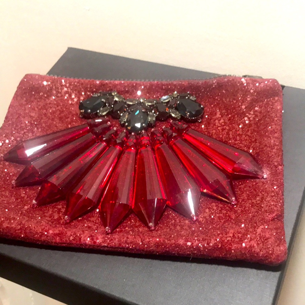 Embellished bag (MAWI)in color wine/red.